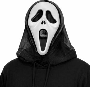 Kapşonlu Çığlık Maskesi Scream Maskesi - Hayalet Maskesi 33X21 cm