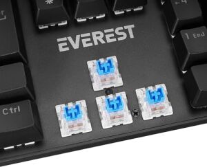Kb-Mekanik 1 Lumos USB Rainbow Aydınlatmalı Full Anti-Ghosting Mekanik Gaming Oyuncu Klavye (Siyah (Blue Switch))