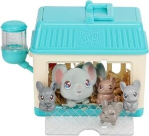 Little Live Pets - Mama Surprise Minis. Feed And Nurture A Lil' Mouse Inside Their Hutch So She Can Be A Mama. She Has 2, 3, Or 4 Babies With Surprise Accessories To Dress Up The Babies