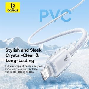Crystal Hızlı Şarj C+Lightning 20W 1m Data Kablo - Beyaz