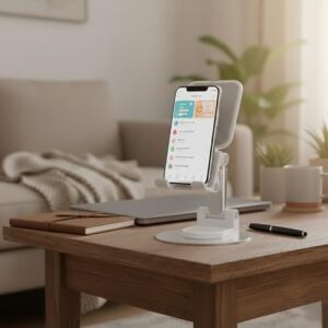 Masa Üstü Telefon Standı | Dayanıklı Teleskopik 360 Derece Özellik | Video Konferans, Canlı Yayın ve Ders Için Uygun | Universal Uyumluluk