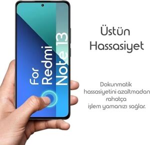 Redmi Note 13 Için Ekran Koruyucu 9h Sertlikte Anti-Static Temperli Cam Görüntü Kalitesini ve Dokunmatiği Etkilemeyen Çizilme ve Darbelere Karşı Ekranı Kaplayan Premium Redmi Note 13 Koruma