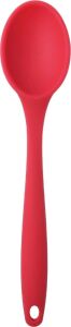 Silikon Servis ve Yemek Hazırlama Kaşığı, Yumuşak Uç, Komple Silikon, 27 Cm, Kırmızı Kaşık, Yanmaz Yapışmaz, Tencere Çizmez, 1 Adet