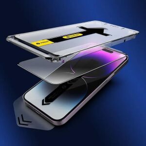 iPhone 16/16 Pro /16 Plus / 16 Pro Max Hayalet Aparatlı Ekran Koruyucu Otomatik Kurulumlu Toz Engelleyici Baloncuk Bırakmaz Hayalet Ekran Koruyucu Camdır (Iphone 16 Pro Max Hayalet Ekran)