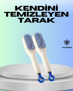 Kendini Temizleyen Ergonomik Saç Tarağı – Abs Gövde, Silikon Diş