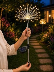 Saçak Model Solar Bahçe Lambası Güneş Enerjili LED Dış Mekan Aydınlatma Otomatik Sensörlü Ikili Set 95 cm Dekoratif Teras Çim Yol Bahçe Lambası