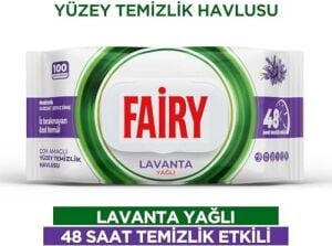 Çok Amaçlı Yüzey Temizlik Havlusu 100 Yaprak | Lavanta Yağlı | Beyaz Sirke & Karbonat | 48 Saat Temizlik Etkili | Iz Bırakmayan Formül