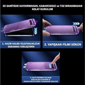 Galaxy S25 Ultra ile Uyumlu Aparatlı Hayalet Ekran Koruyucu Yanlardan Görünmeyen Darbeye ve Çizilmeye Karşı Koruyan  Hd
