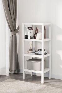 Mithra Life 4 Katlı Plastik Beyaz Banyo Mutfak Rafı MIT1049