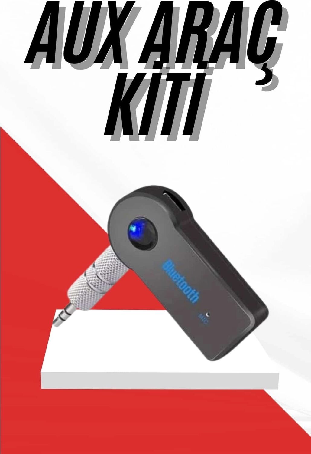 Tüm Cihazlara Uyumlu Bluetooth Aux Araç Kiti Siyah