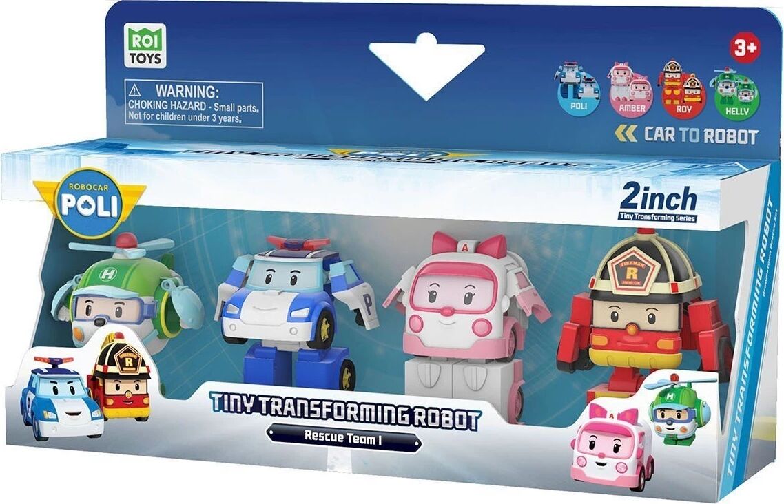 Polı MRT-674 Robocar Poli Mini Transforming Kasabanın Kurtarma Araçları 4lü Set
