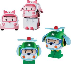 Polı MRT-674 Robocar Poli Mini Transforming Kasabanın Kurtarma Araçları 4lü Set
