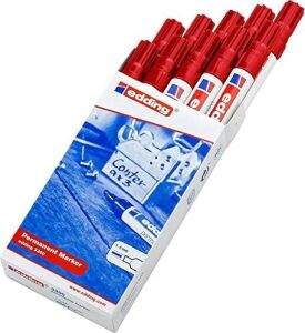 3300 Permanent Markör - Kırmızı - 10 Kalem - 1-5 mm Kesik Uçlu