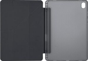 Galaxy Tab S11 SM-X730 X736B ile Uyumlu Akıllı Kılıf, Kalem Bölmeli Lansman Antrasit Origami Standlı Darbe Emici Şeffaf Arka Kapaklı Ultra Ince Popüler Tablet Kılıfı