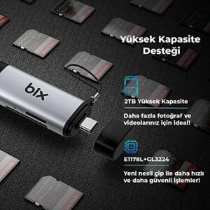 Adp-11 Mikro Sd Kart Okuyucu Type-C & USB 3.2 Gen1, Hafıza Kartı Okuyucu Micro Sd Için Otg, Sdhc, Sdxc, Mmc Kart Adaptörü, Ipad, Macbook, Bilgisayar, Telefon ve Tablet ile Uyumlu