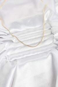 cm 14K Gold Renk Top Zincirli Model 60 cm Kadın Kolye