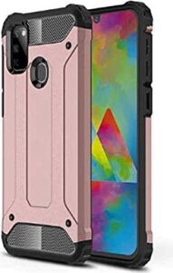 Galaxy M21 ile Uyumlu Çift Katman Koruyucu Crash Military Tank Kılıf - Rose Gold