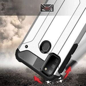 Galaxy M21 ile Uyumlu Çift Katman Koruyucu Crash Military Tank Kılıf - Rose Gold