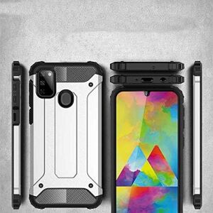 Galaxy M21 ile Uyumlu Çift Katman Koruyucu Crash Military Tank Kılıf - Rose Gold