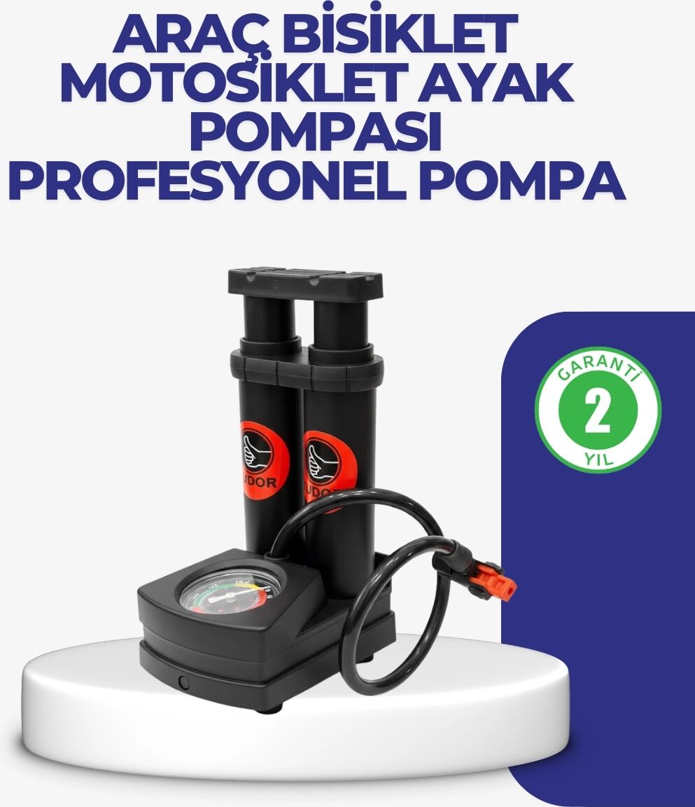Kaymaz Pedallı Ayaklı Hava Pompası Tüm Supap Uyumlu