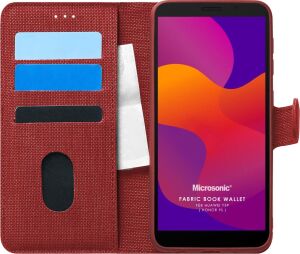 Y5P Için Kılıf Fabric Book Wallet Kırmızı [Y5P ile Uyumlu Kılıf - Kırmızı]