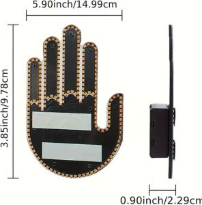 Kumandalı El LED Araba Içi 4 Farklı Mod El Orta Parmak LED