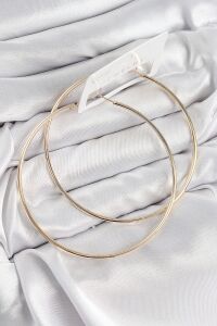 Pirinç Halka Model Gold Renk Kadın Küpe