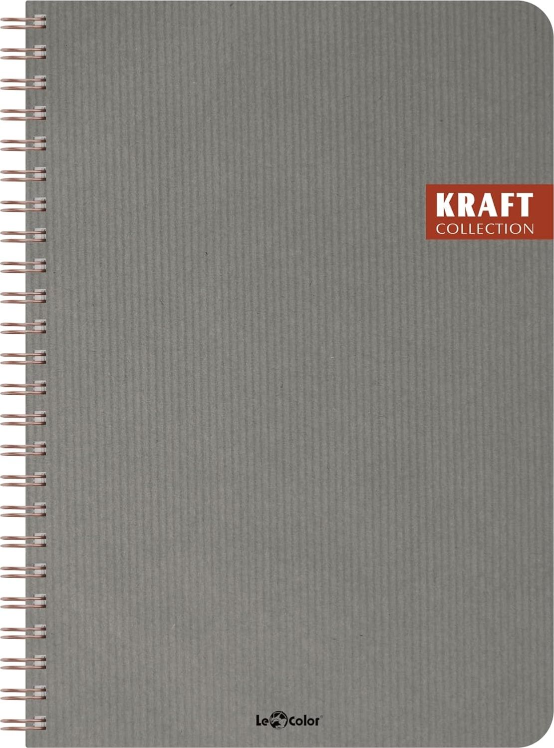 Kraft Ofis Defter Spiralli Çizgili Gri