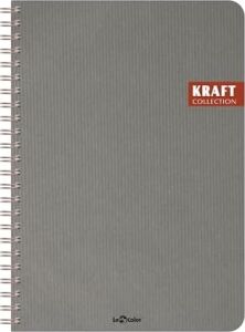 Kraft Ofis Defter Spiralli Çizgili Gri