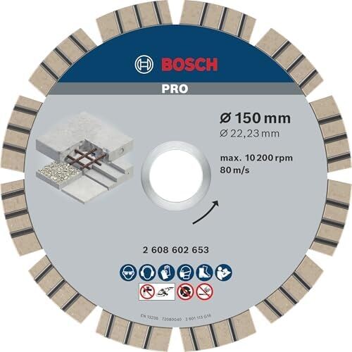 Elmas Kesme Diski Beton Için En Iyisi, 150 x 22,23 x 2,4 x 12 Mm, 2608602653