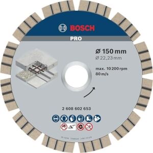 Elmas Kesme Diski Beton Için En Iyisi, 150 x 22,23 x 2,4 x 12 Mm, 2608602653