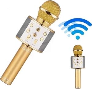 Bluetooth Hoparlör USB Aux Sd Kart Kaoroke Mikrofon Uzun Pil Ömrü