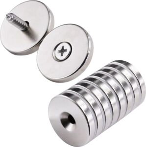 50 Adet 25X10/5X5,5 mm Neodyum Mıknatıs Havşa Delikli Magnet Vida Atılabilir N35 Nikel Paslanmaz