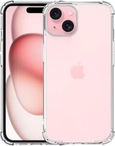 Apple iPhone 15 Kapak Kamera Bölümü Açık Antişok Airbag Köşe Korumalı Silikon Şeffaf Kılıf