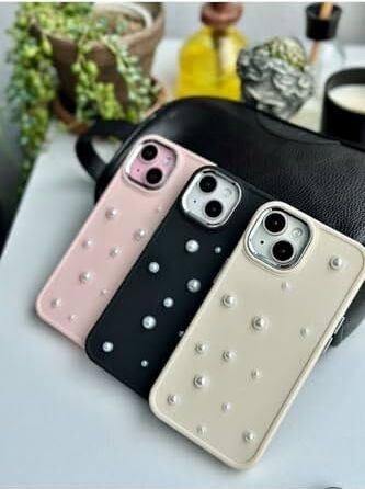 Iphone 13-14 ve 15 Uyumlu 3D Pearl Oyuncak Tasarımlı Esnek Silikon Kılıf - Pembepearl
