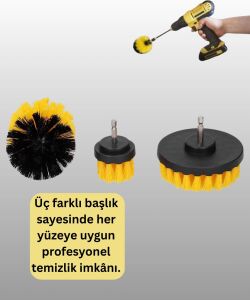 3’lü Matkap Ucu Fırça Takımı Zorlu Kirler Için