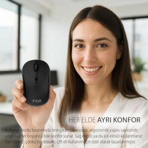 IWM-289T 2.4g Kablosuz Optik Mouse | Sessiz Tuş 1000-1200-1600 Dpı Rubber Yüzey Type-C Şarjlı Sağ-Sol El Kullanım Mouse