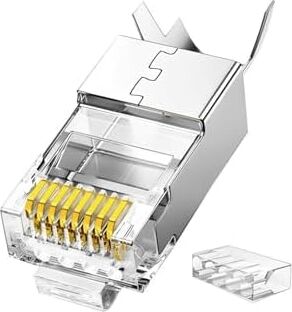 Cat7 10 Gigabit Metal Ethernet Konnektörü Altın Kaplama Korumalı 25 Adet