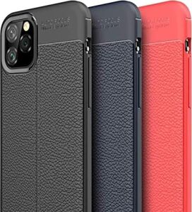 Apple iPhone 11 (6.1'') Için Kılıf Deri Dokulu Silikon Lacivert [iphone 11 ile Uyumlu Kılıf - Lacivert]