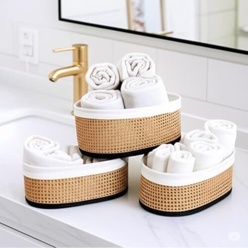 Wicker Premium Serisi Oval 3'lü Set Organizer