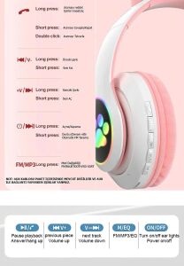 Siyah Kedi Kulağı Tasarımlı Bluetooth Kulaklık - Çocuklar Için Eğlenceli ve Dayanıklı