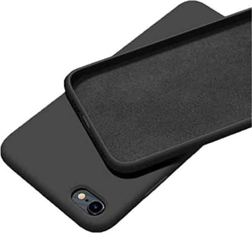 & Aksesuar iPhone 7/8 / Se 2020 / Se 2022 ile Uyumlu Içi Kadife Dışı Mat Yapıya Sahip Koruma Sağlayan Lansman Silikon Kılıf (Siyah)