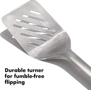 Spatula ve Maşa Seti - Bulaşık Makinesinde Yıkanabilir Barbekü Maşası Seti Paslanmaz Çelik Et Spatulalı - 41 cm ve 47,5 cm