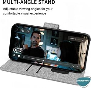 Galaxy A24 Için Kılıf Fabric Book Wallet Gri [galaxy A24 ile Uyumlu Kılıf - Gri]