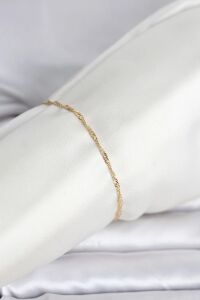 cm 14K Gold Renk Ezme Burgu Zincir Model Kadın Bileklik