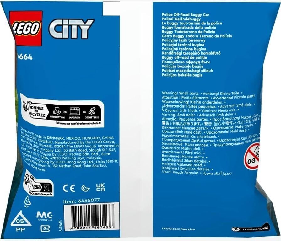 Kasaba 30644 Şehir Polisi Off-Road Buggy Araba - Polybag