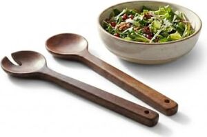 Akasya Naturel Ahşap 2’li Salata Kaşığı Seti | Dayanıklı ve Ergonomik Servis Kaşıkları | 27.5 cm | Doğal Ahşap Sofra Takımı