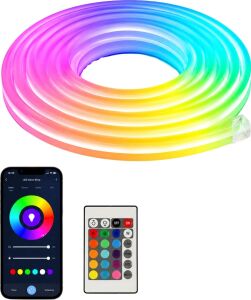 Kumandalı Su Geçirmez Rgb LED Şerit Işık Müzik Senkronlu Neon LED