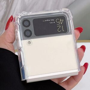 Galaxy Z Flip 3 ile Uyumlu Anti Shock Şeffaf Kılıf Pürüzsüz Yüzey Galaxy Flip 3 ile Uyumlu Kılıf