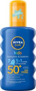 Sun SPF50+ Çocuklar Için Yüksek Güneş Koruyucu Vücut Spreyi 200ML,EKSTRA Suya Dayanıklı,e&c Vitamini